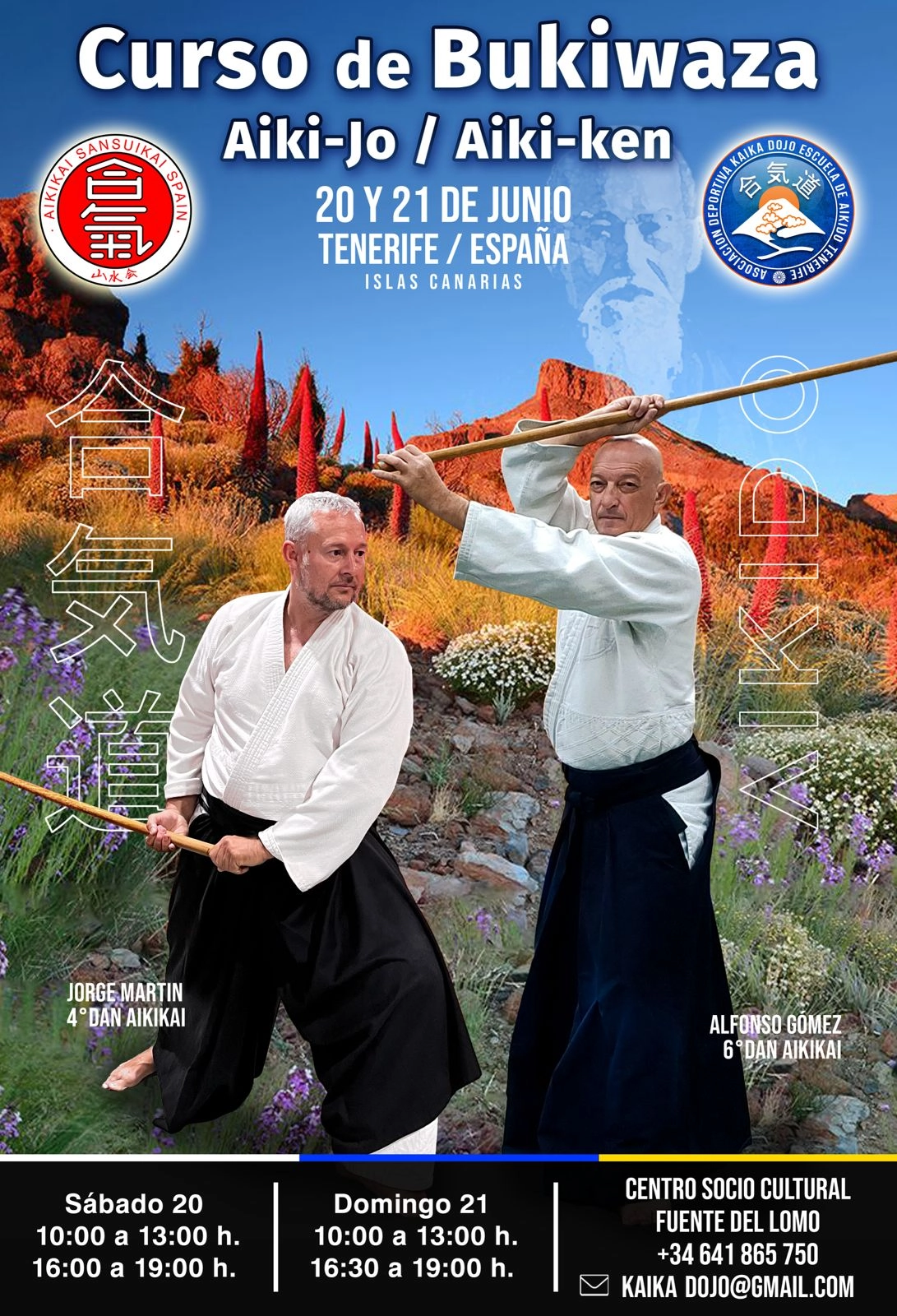 Poster del Curso de Bukiwaza: Aiki-Jo / Aiki-ken en Tenerife